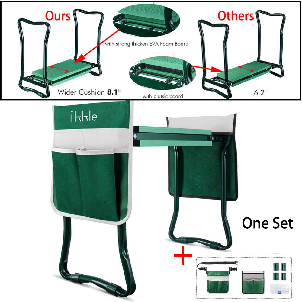 Reversible Garden Kneeler and Seat with Tool Pouch by HitMyNeed