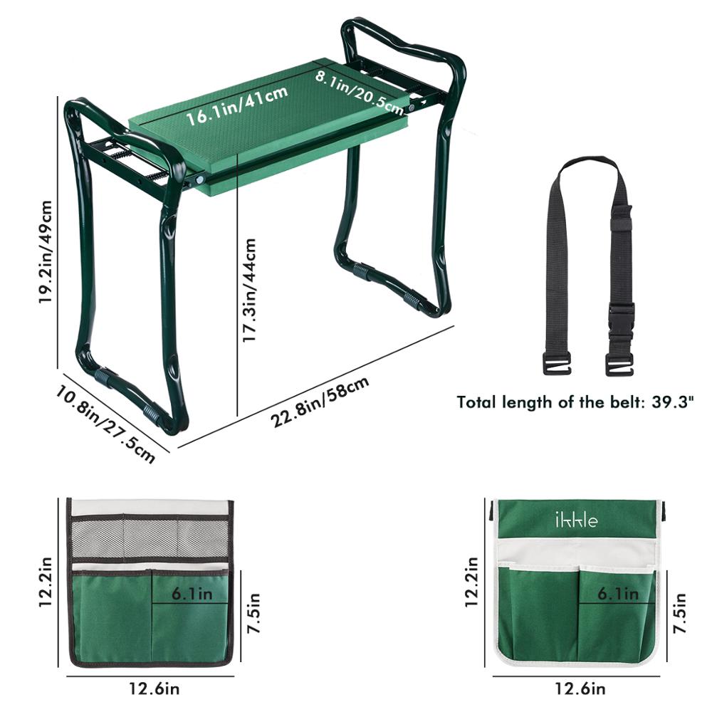 Reversible Garden Kneeler and Seat with Tool Pouch by HitMyNeed