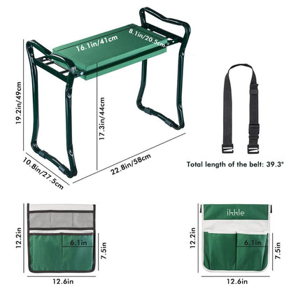 Reversible Garden Kneeler and Seat with Tool Pouch by HitMyNeed