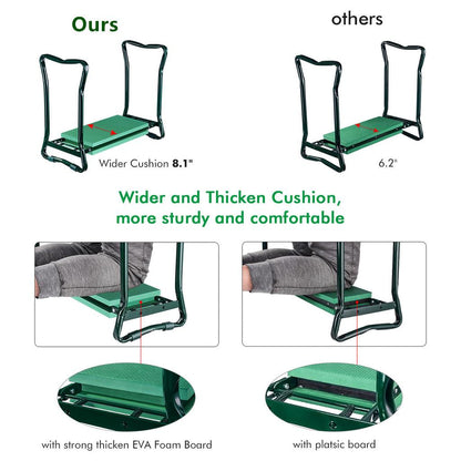 Reversible Garden Kneeler and Seat with Tool Pouch by HitMyNeed