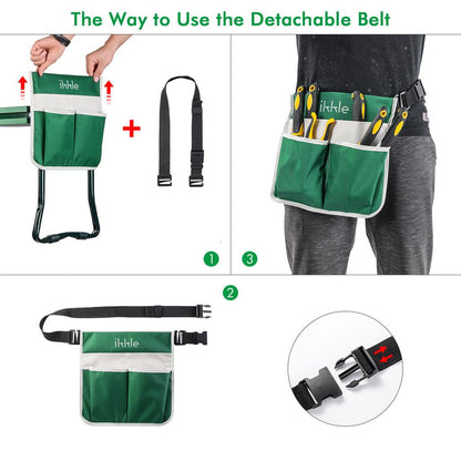 Reversible Garden Kneeler and Seat with Tool Pouch by HitMyNeed