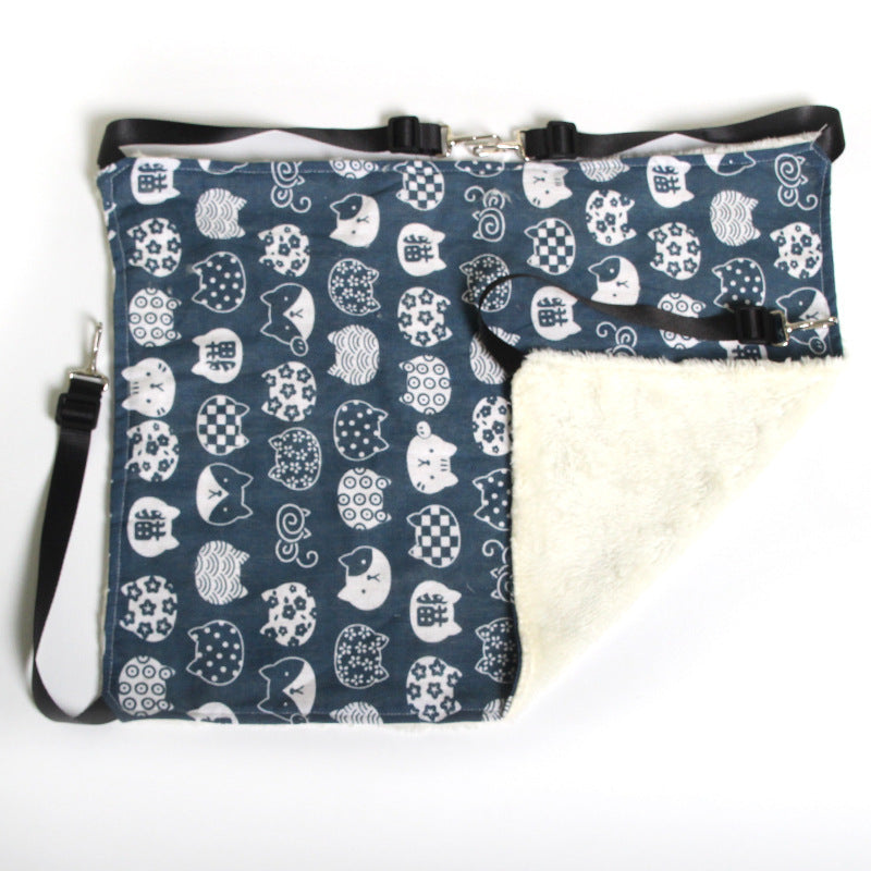 Reversible Soft Cat Cage Hammock Bed blue-lucky-cat l60x50cm by HitMyNeed