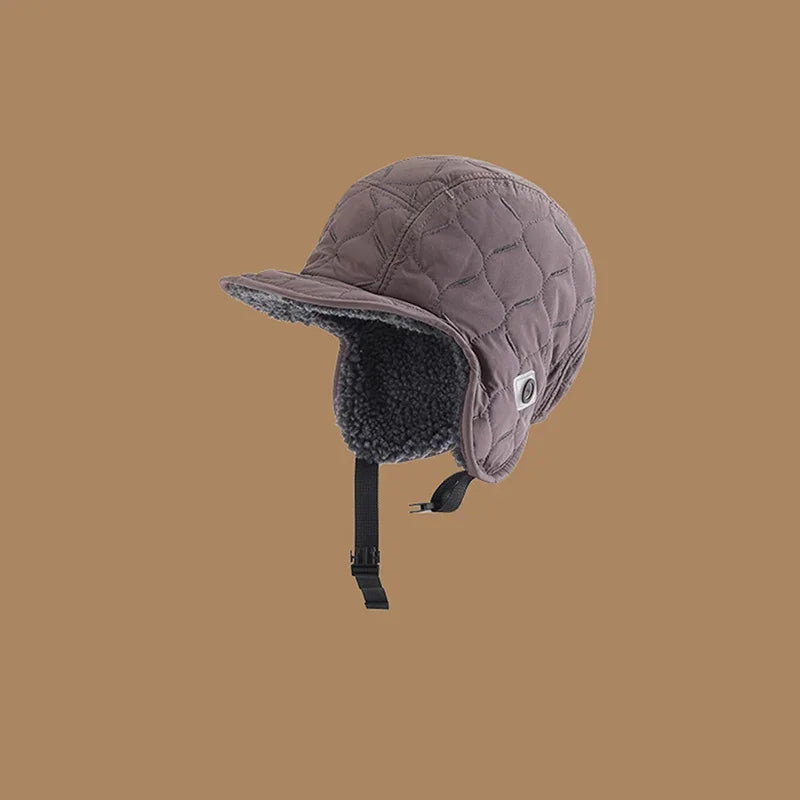 Reversible Winter Trapper Aviator Ski Hat mauve by HitMyNeed