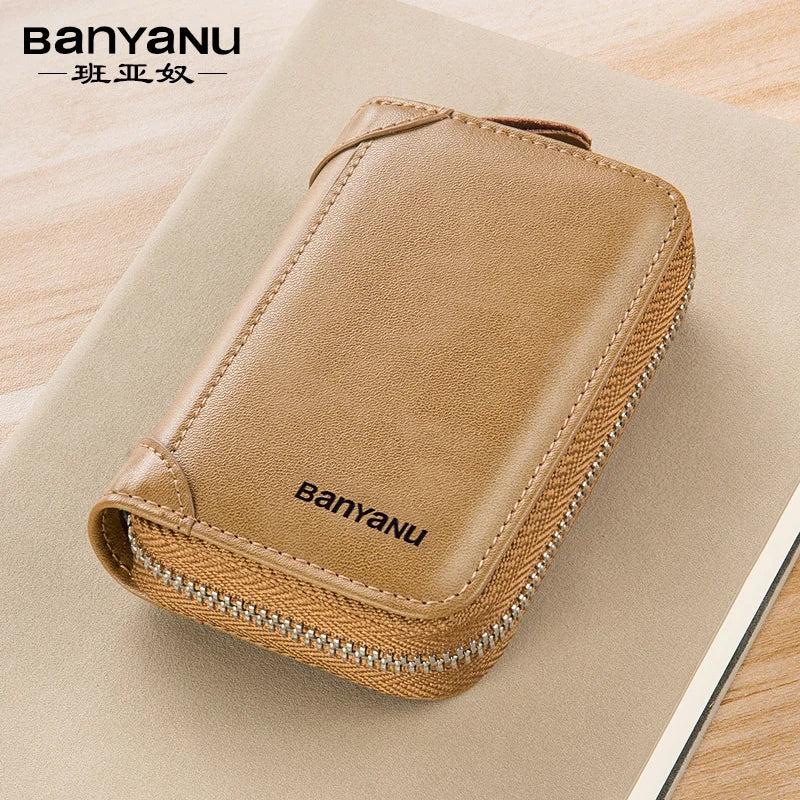 RFID Blocking Leather Zipper Card Holder Wallet by HitMyNeed