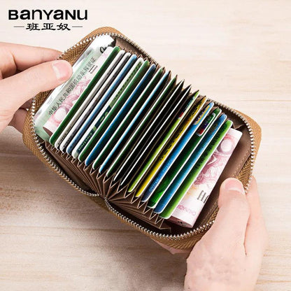 RFID Blocking Leather Zipper Card Holder Wallet by HitMyNeed