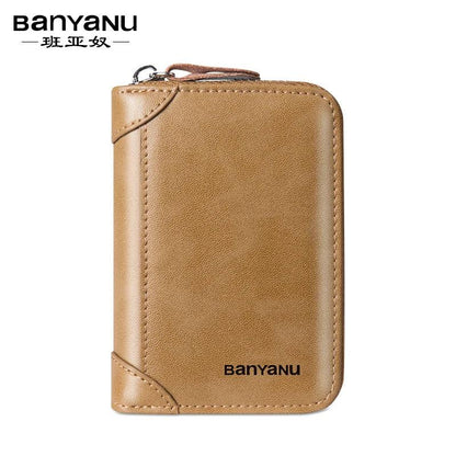 RFID Blocking Leather Zipper Card Holder Wallet by HitMyNeed