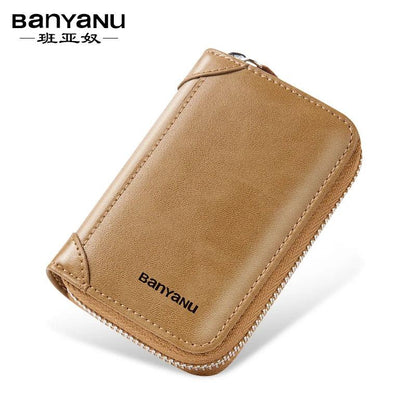 RFID Blocking Leather Zipper Card Holder Wallet by HitMyNeed