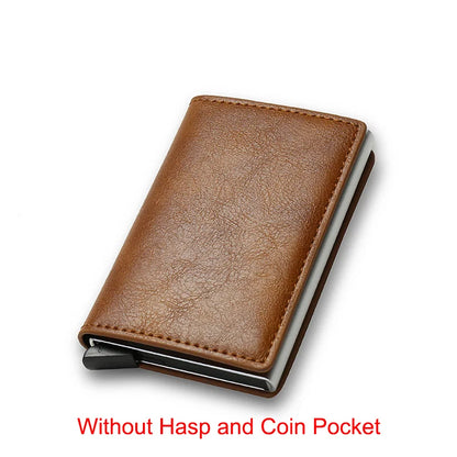 RFID Blocking Slim Aluminum Card Holder Wallet brown by HitMyNeed
