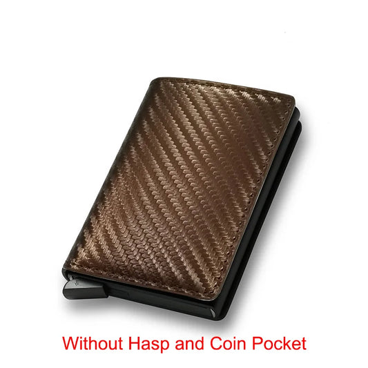 RFID Blocking Slim Aluminum Card Holder Wallet carbon-bronze by HitMyNeed