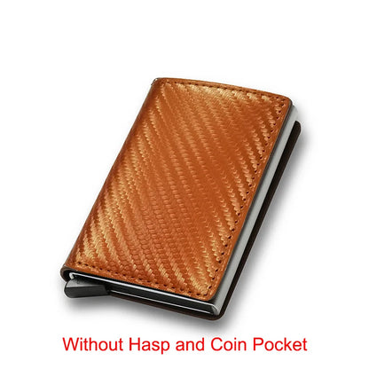 RFID Blocking Slim Aluminum Card Holder Wallet carbon-gold by HitMyNeed