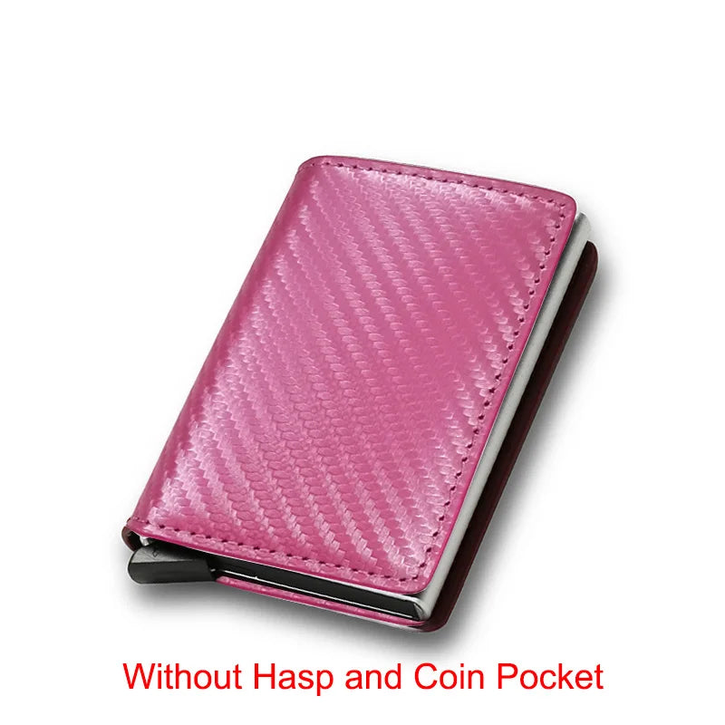 RFID Blocking Slim Aluminum Card Holder Wallet carbon-pink by HitMyNeed