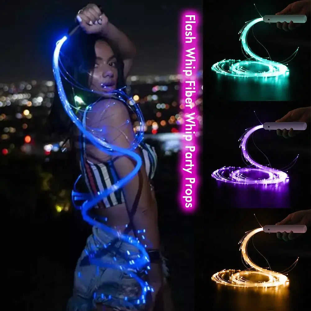RGB 360° LED Fiber Optic Pixel Whip for Dance & Flow by HitMyNeed