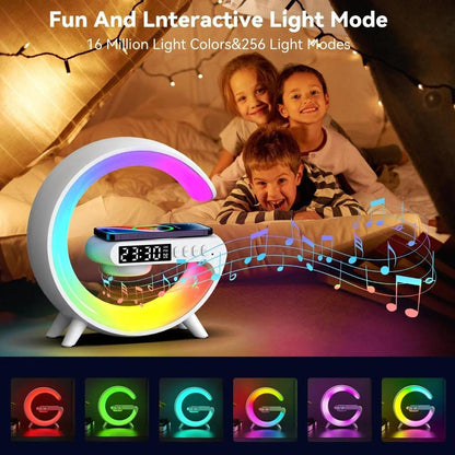 RGB Alarm Clock with Bluetooth Speaker & 15W Charger by HitMyNeed
