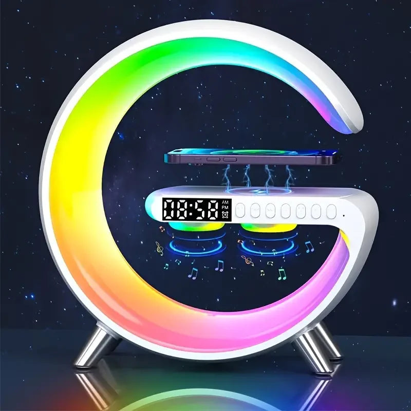 RGB Alarm Clock with Bluetooth Speaker & 15W Charger by HitMyNeed