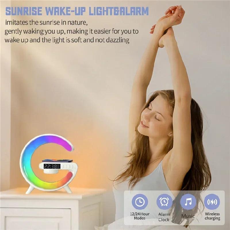 RGB Alarm Clock with Bluetooth Speaker & 15W Charger by HitMyNeed