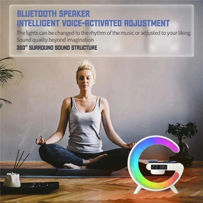 RGB Alarm Clock with Bluetooth Speaker & 15W Charger by HitMyNeed