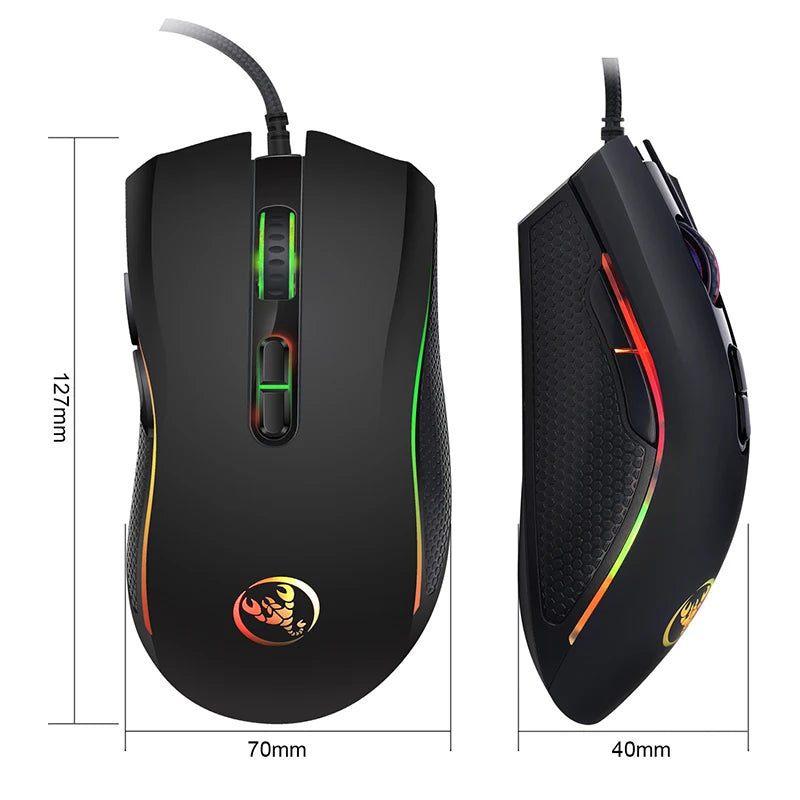 RGB Gaming Mouse 7-Button 3200 DPI USB for PC by HitMyNeed
