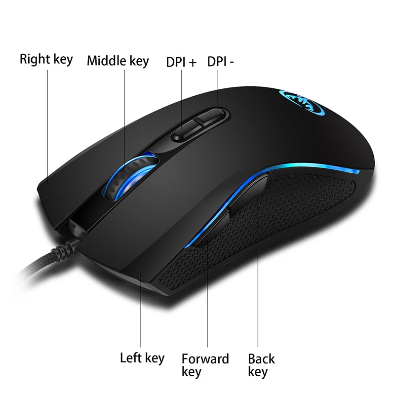 RGB Gaming Mouse 7-Button 3200 DPI USB for PC by HitMyNeed
