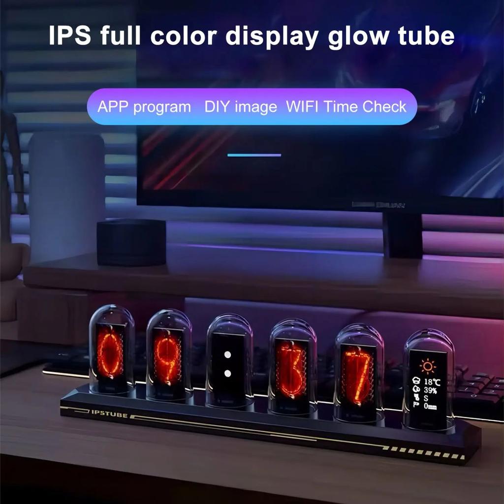 RGB IPS Nixie Tube Clock with WiFi & LED Effects by HitMyNeed