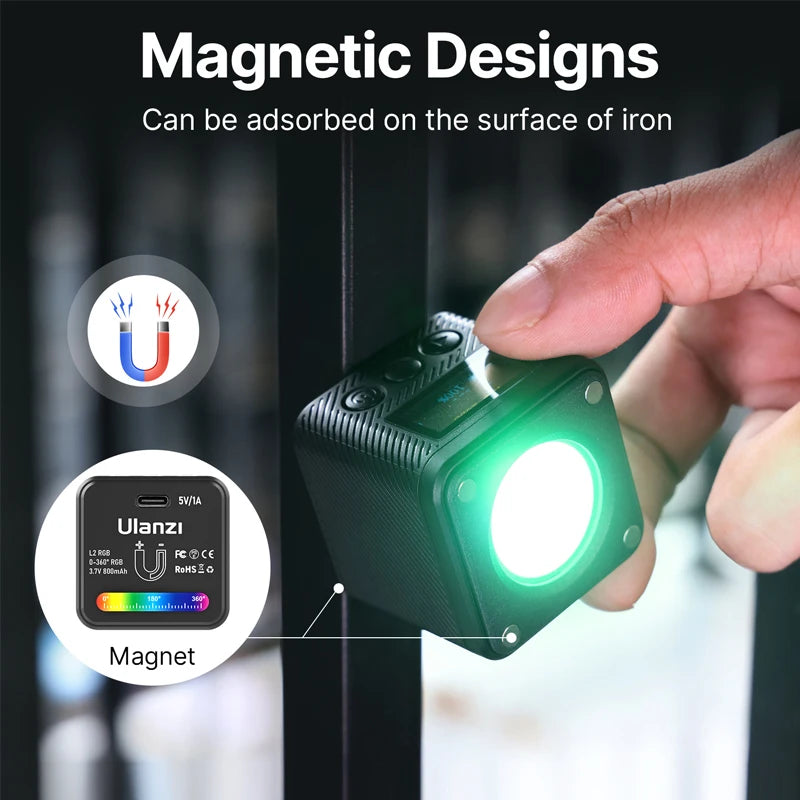 RGB Mini COB Camera Light with 360° Color & Effects by HitMyNeed
