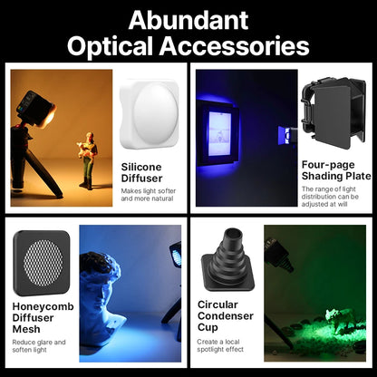 RGB Mini COB Camera Light with 360° Color & Effects by HitMyNeed