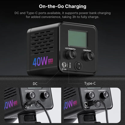 RGB Video Light 2500-6500K Mini Bowens 40W by HitMyNeed