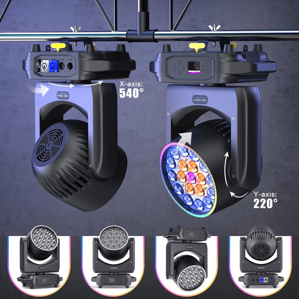 RGBW Moving Head Stage Light with DMX512 Control by HitMyNeed