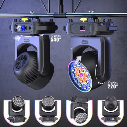 RGBW Moving Head Stage Light with DMX512 Control by HitMyNeed