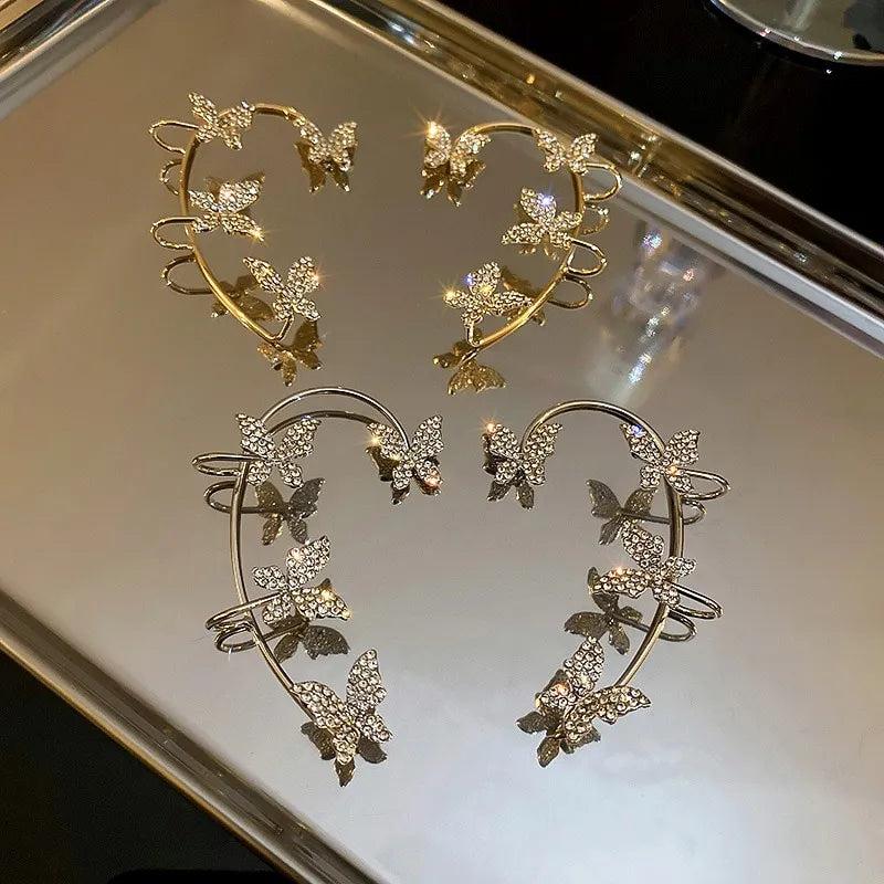 Rhinestone Butterfly Ear Clip Accessory by HitMyNeed