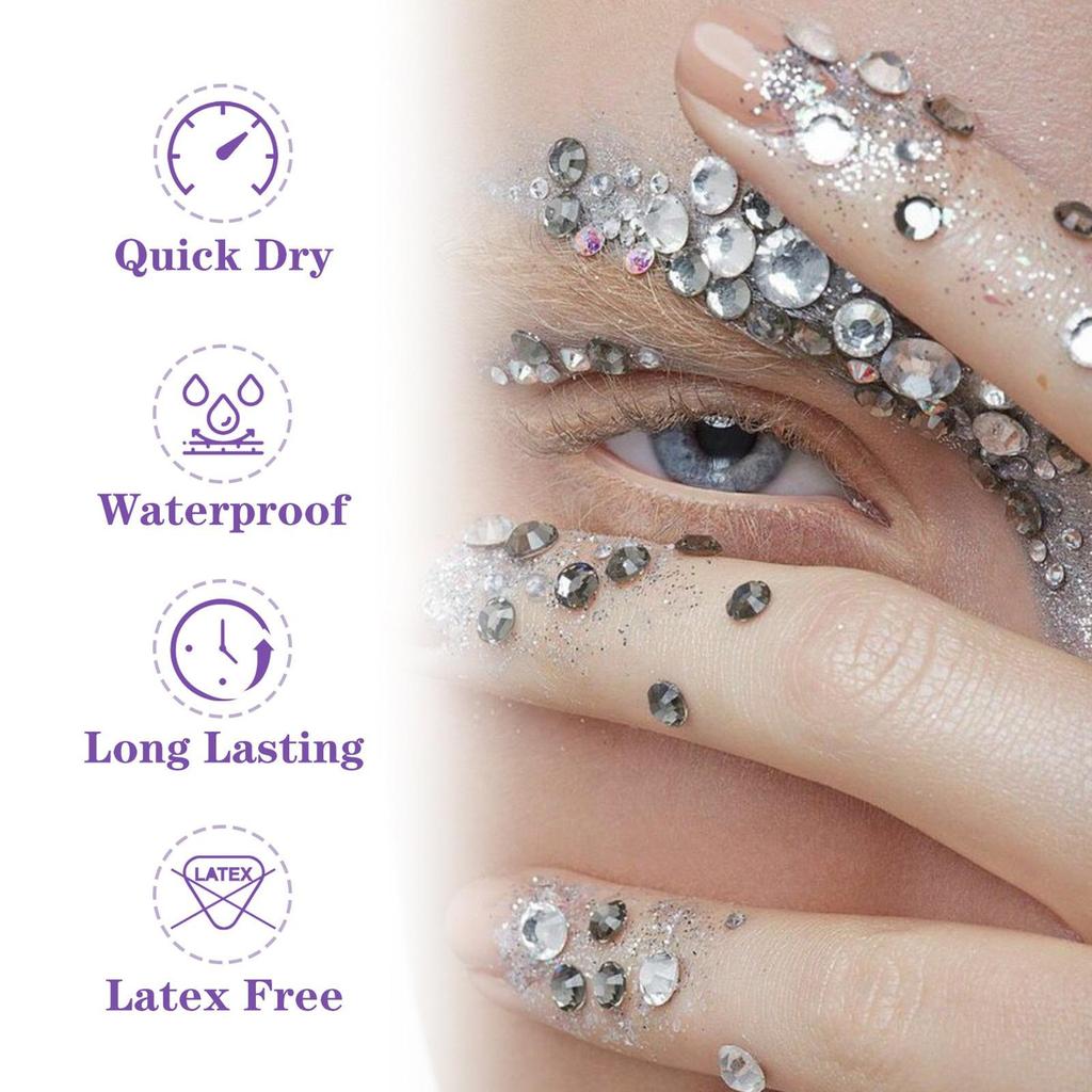 Rhinestone Eye Gems Face Charm Set with Glue by HitMyNeed