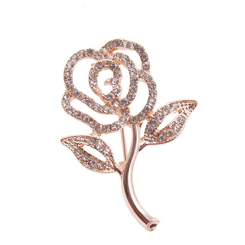 Rhinestone Flower Brooch for Women by HitMyNeed