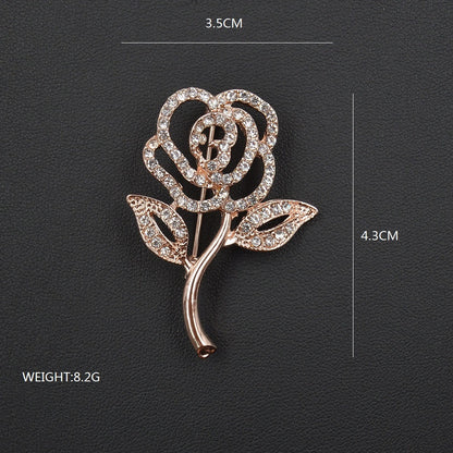 Rhinestone Flower Brooch for Women by HitMyNeed