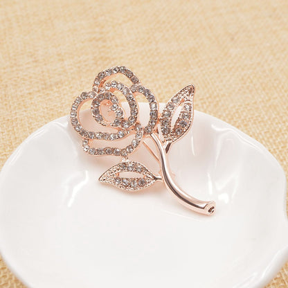 Rhinestone Flower Brooch for Women by HitMyNeed