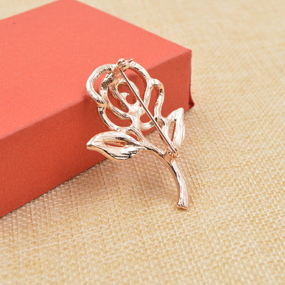 Rhinestone Flower Brooch for Women by HitMyNeed