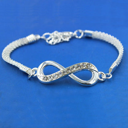 Rhinestone Infinity Bracelet with Number 8 Charm by HitMyNeed