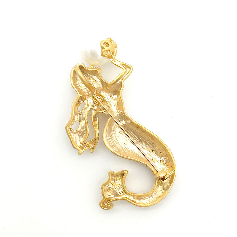 Rhinestone Mermaid Brooch Pin, 6cm by HitMyNeed