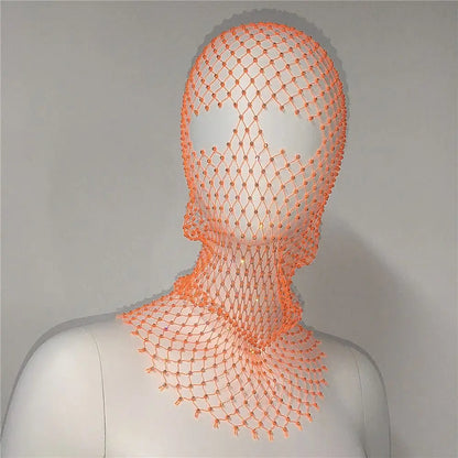Rhinestone Mesh Turban Mask Headwrap for Women by HitMyNeed