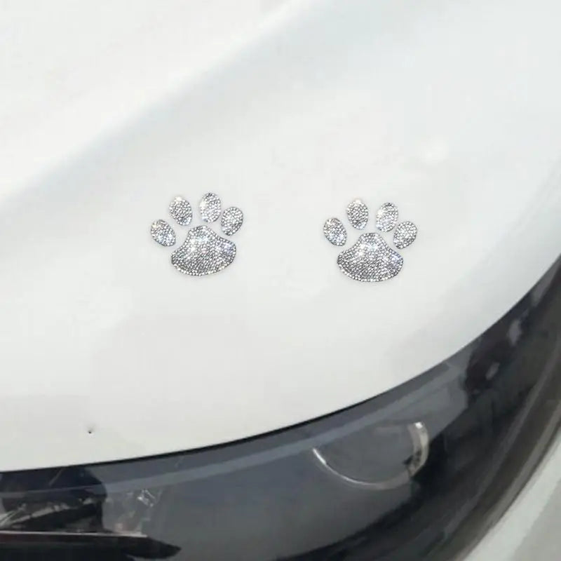 Rhinestone Paw Print Car Decals (Set of 2) by HitMyNeed