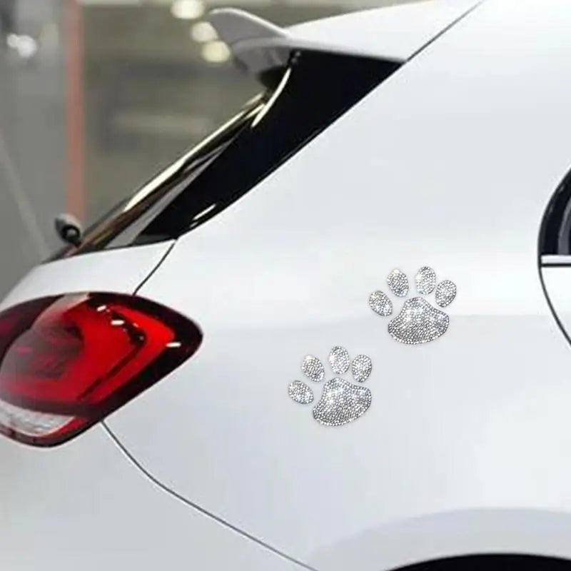 Rhinestone Paw Print Car Decals (Set of 2) by HitMyNeed