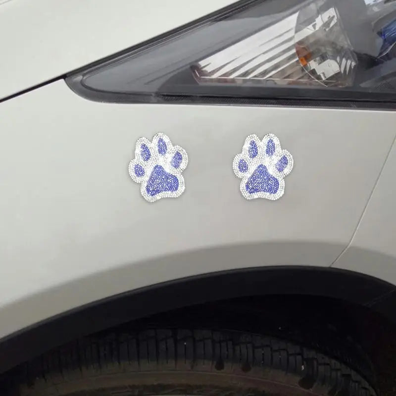 Rhinestone Paw Print Car Decals (Set of 2) by HitMyNeed