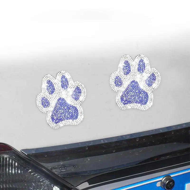 Rhinestone Paw Print Car Decals (Set of 2) by HitMyNeed