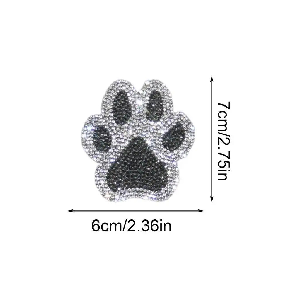 Rhinestone Paw Print Car Decals (Set of 2) black by HitMyNeed
