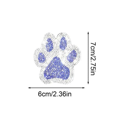 Rhinestone Paw Print Car Decals (Set of 2) blue by HitMyNeed