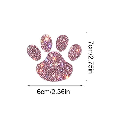 Rhinestone Paw Print Car Decals (Set of 2) pink by HitMyNeed