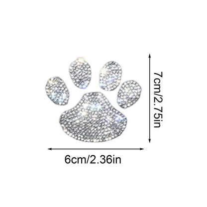 Rhinestone Paw Print Car Decals (Set of 2) white by HitMyNeed