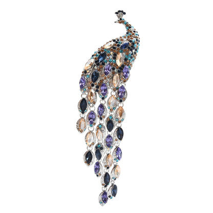 Rhinestone Peacock Brooch Pin for Women by HitMyNeed
