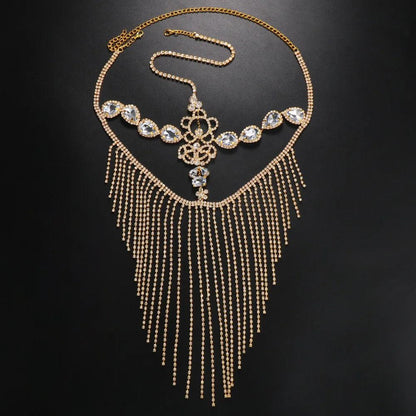 Rhinestone Tassel Veil Masquerade Face Chain Mask e-rhinestone-tassel by HitMyNeed