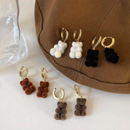 Rhinestone Teddy Bear Drop Earrings by HitMyNeed