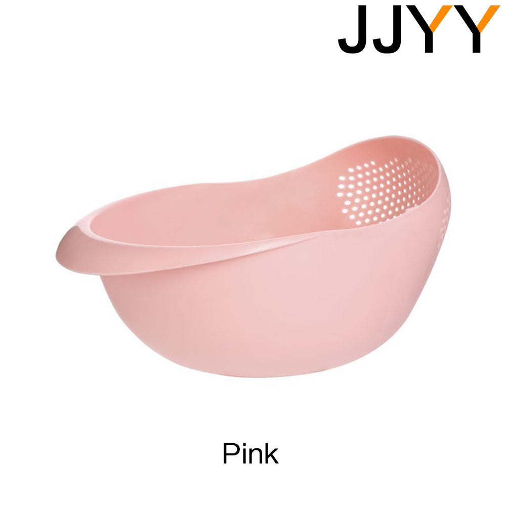 Rice Washing Plastic Colander Sieve with Handles pink by HitMyNeed