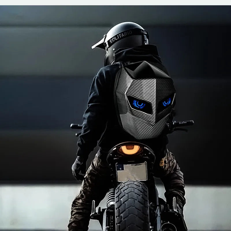 Rider Motorcycle LED Bluetooth Carbon Fiber Backpack by HitMyNeed